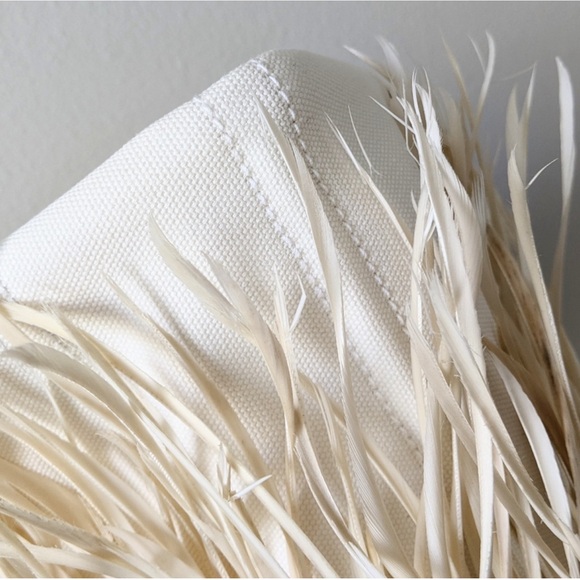 Prada Feather Trimmed Canapa Fringe Purse - Picture 14 of 16